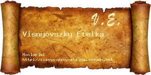 Visnyovszky Etelka névjegykártya